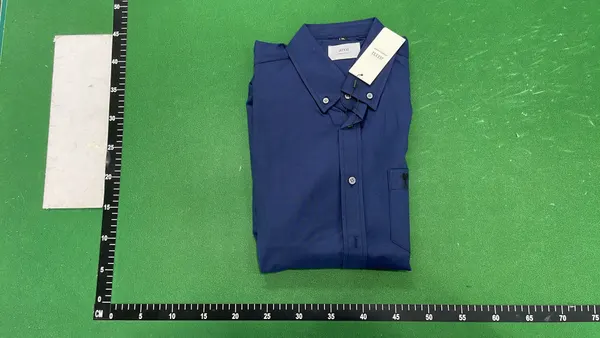 Striped Long-Sleeve Button-Up Shirt — warehouse QC photo 4