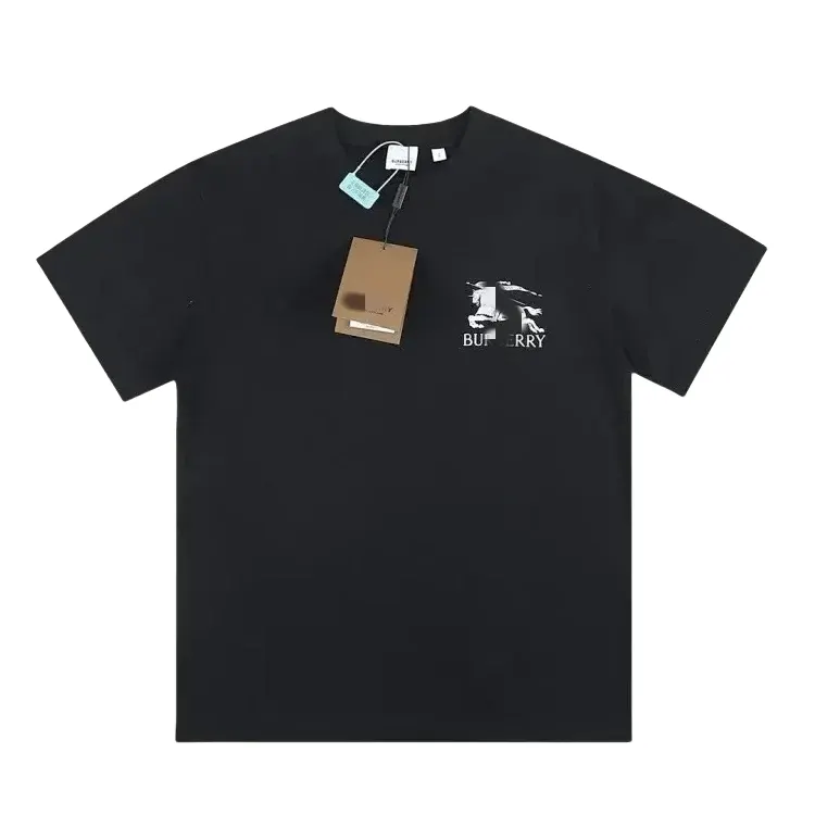 Black Crewneck Tee With Small Chest Print — merchant catalogue photo