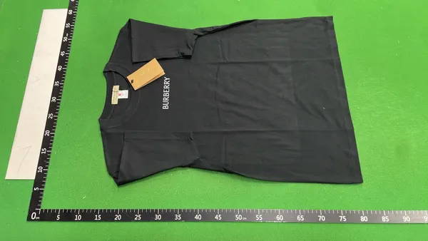 Black Crewneck Tee With Small Chest Print — warehouse QC photo 2