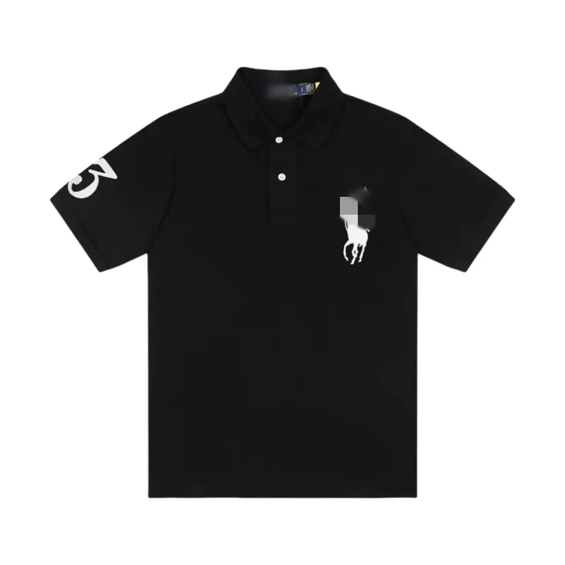 Black Polo Shirt With Number Sleeve Print — merchant catalogue photo