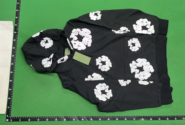 Floral Wreath Print Hooded Sweatshirt Set — warehouse QC photo 6
