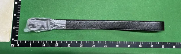 Black Leather Belt With Matte Black Buckle — warehouse QC photo 5