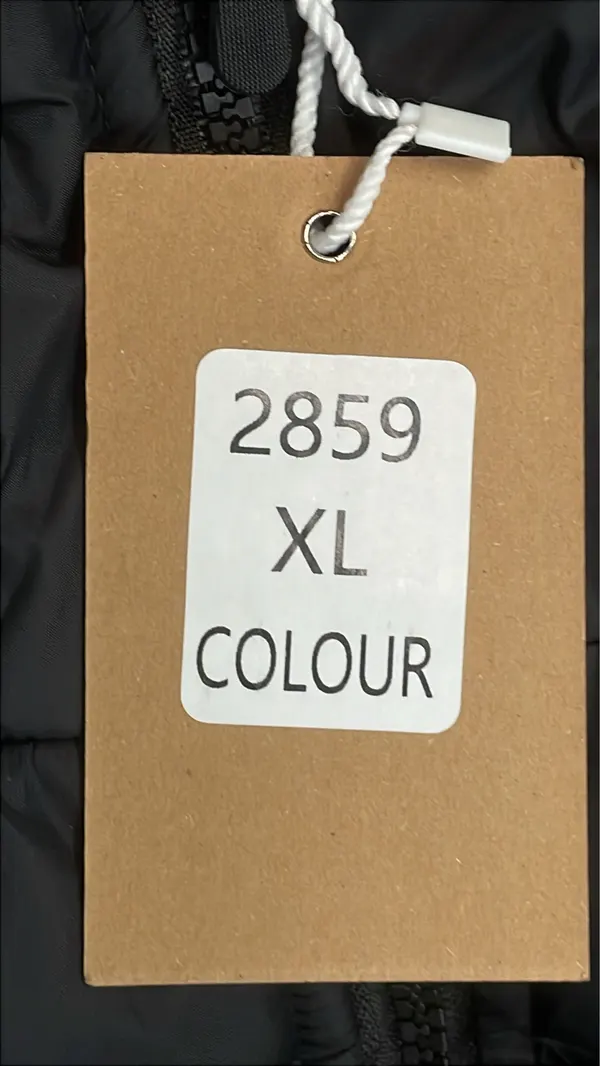 Black Hooded Puffer Jacket With Contrast Lining — warehouse QC photo 1