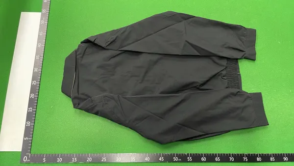 Navy Zip-Up Harrington Jacket With Check Lining — warehouse QC photo 3