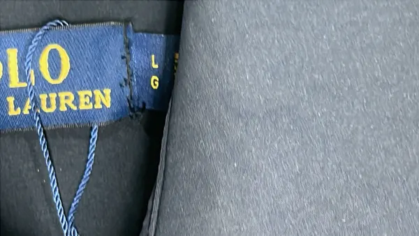 Navy Zip-Up Harrington Jacket With Check Lining — warehouse QC photo 5
