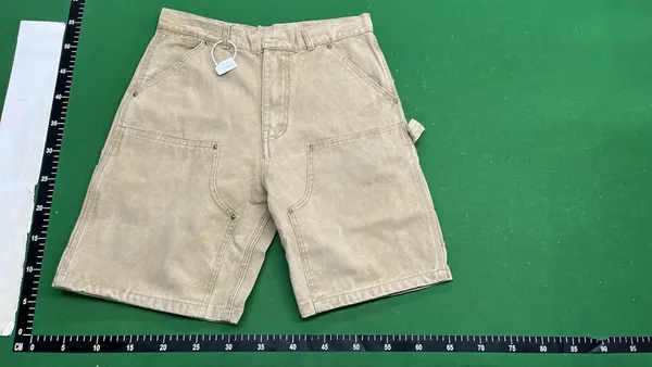 Denim Carpenter Shorts With Utility Pockets (Blue) — warehouse QC photo 6