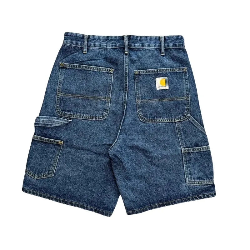 Denim Carpenter Shorts With Utility Pockets (Green) — merchant catalogue photo