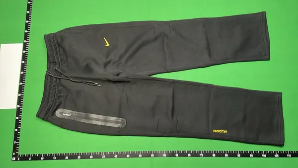 Black Drawstring Track Pants With Zip Pocket — warehouse QC photo 2