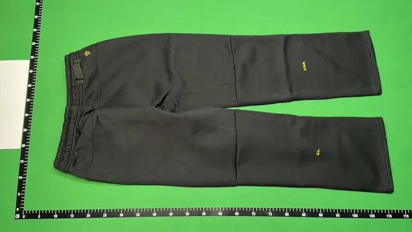 Black Drawstring Track Pants With Zip Pocket — warehouse QC photo 3