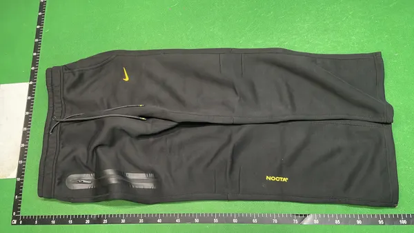 Black Drawstring Track Pants With Zip Pocket — warehouse QC photo 6