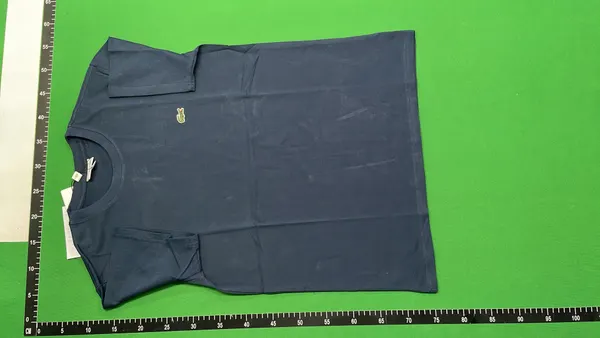 Plain Crewneck Tee With Embroidered Chest Logo — warehouse QC photo 2
