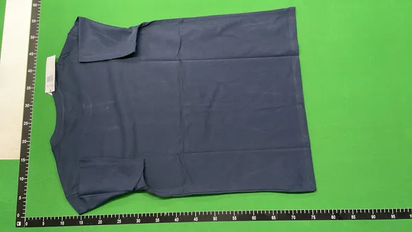 Plain Crewneck Tee With Embroidered Chest Logo — warehouse QC photo 3