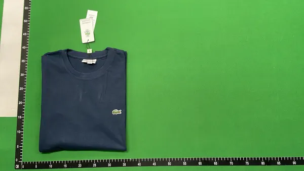 Plain Crewneck Tee With Embroidered Chest Logo — warehouse QC photo 4