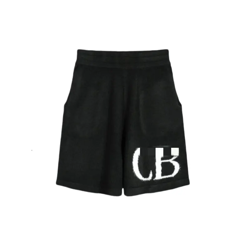 Knit Sweat Shorts With Intarsia Letter Motif — merchant catalogue photo