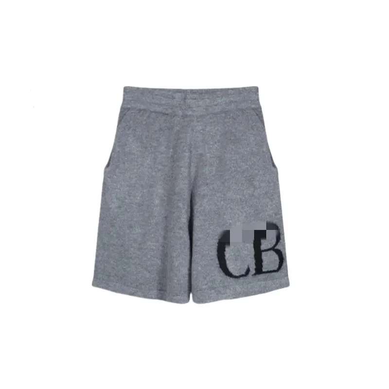 Knit Sweat Shorts With Intarsia Letter Motif (Grey) — merchant catalogue photo