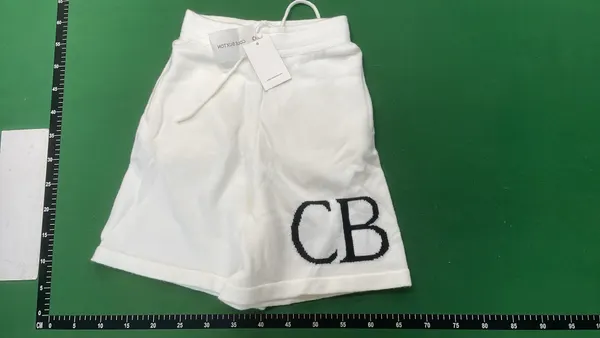 Knit Sweat Shorts With Intarsia Letter Motif (Grey) — warehouse QC photo 6