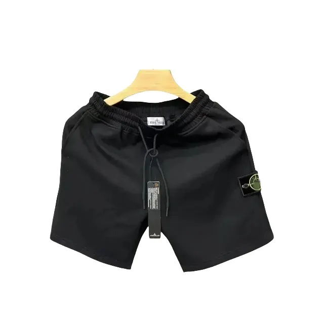 Black Fleece Sweat Shorts With Drawstring Waist — merchant catalogue photo