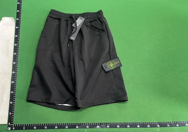 Black Fleece Sweat Shorts With Drawstring Waist — warehouse QC photo 2