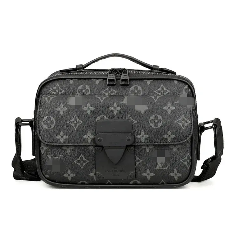Black Monogram Canvas Crossbody Messenger Bag — merchant catalogue photo