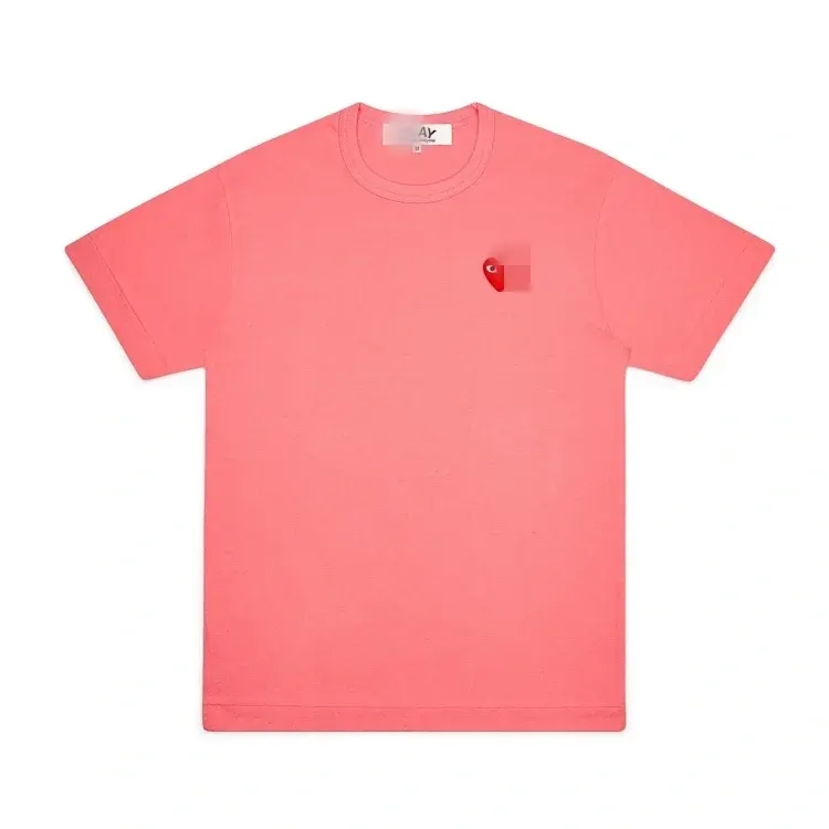 Pink Cotton T-Shirt With Heart Chest Patch — merchant catalogue photo