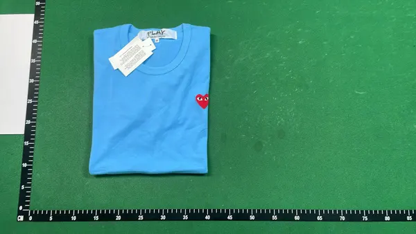 Pink Cotton T-Shirt With Heart Chest Patch — warehouse QC photo 4