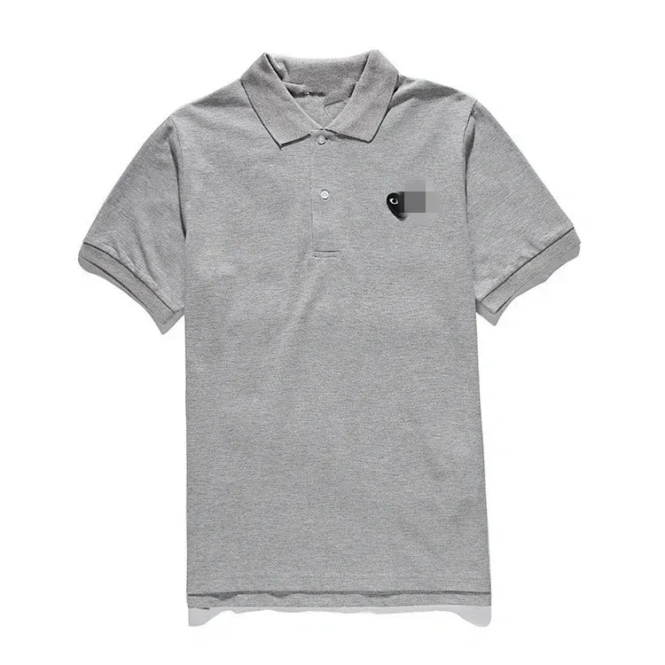 Grey Short-Sleeve Polo Shirt With Chest Patch — merchant catalogue photo
