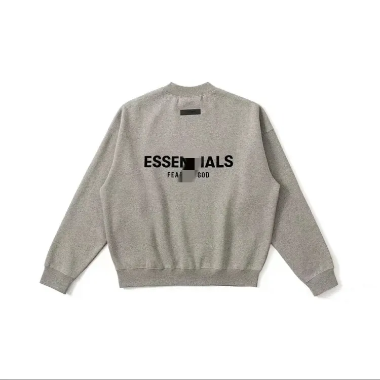 Heather Gray Crewneck Sweatshirt With Back Print — merchant catalogue photo