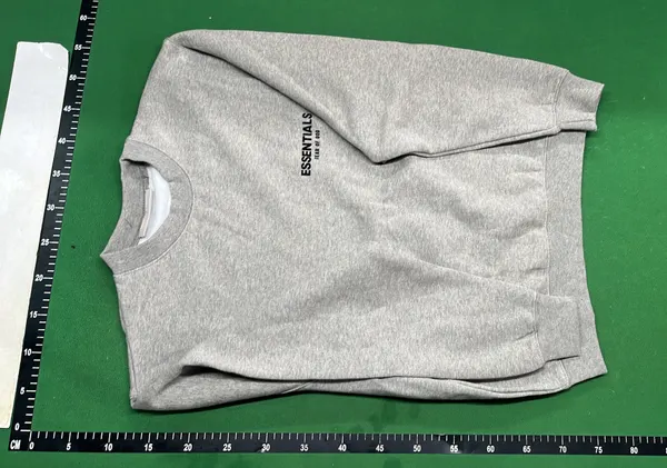 Heather Gray Crewneck Sweatshirt With Back Print — warehouse QC photo 6