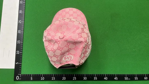 Pink Monogram Jacquard Baseball Cap — warehouse QC photo 5