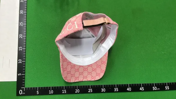 Pink Monogram Jacquard Baseball Cap — warehouse QC photo 6