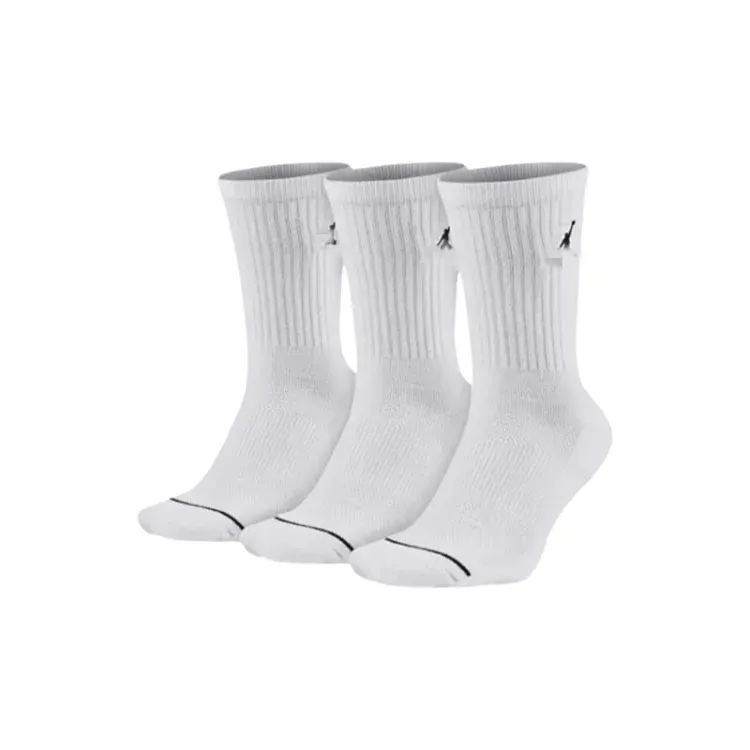 White Ribbed Crew Socks Three Pack (White) — merchant catalogue photo
