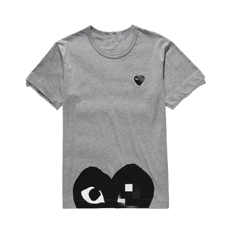 White Cotton Tee With Red Heart Print — merchant catalogue photo