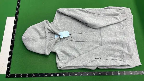 Blue Pullover Hoodie With Kangaroo Pocket — warehouse QC photo 2