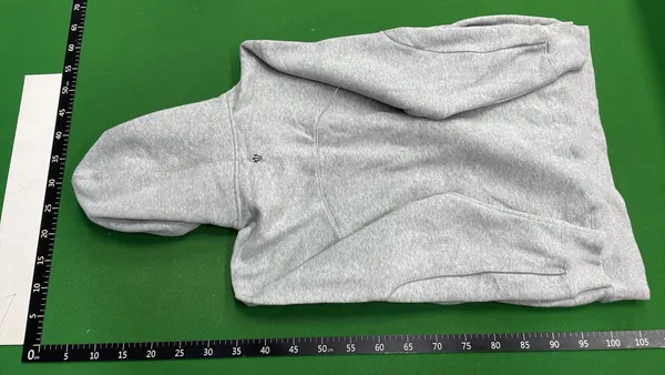 Blue Pullover Hoodie With Kangaroo Pocket — warehouse QC photo 3