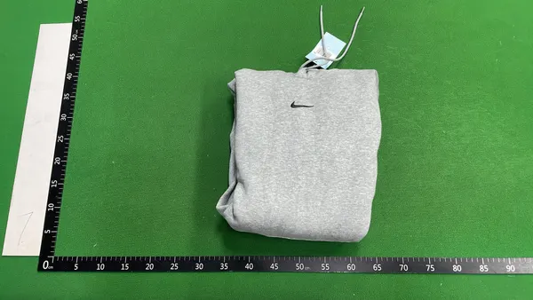 Blue Pullover Hoodie With Kangaroo Pocket — warehouse QC photo 4