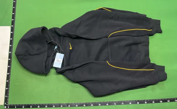 Blue Pullover Hoodie With Kangaroo Pocket — warehouse QC photo 6