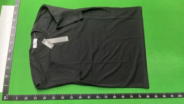Black Crewneck T-Shirt With Sleeve Badge — warehouse QC photo 6