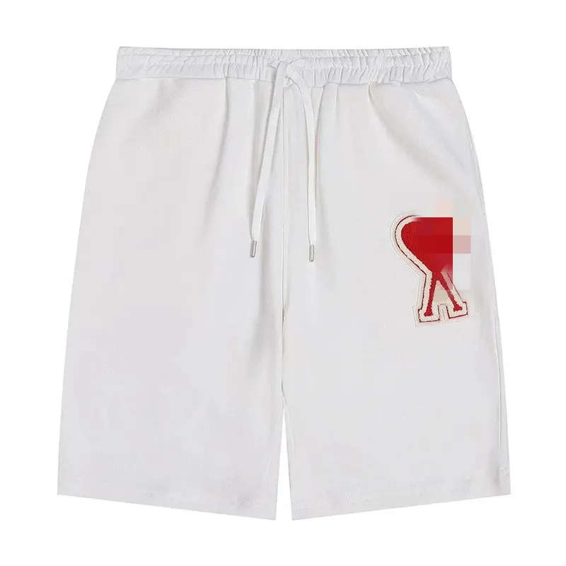 White Drawstring Sweat Shorts With Heart Print — merchant catalogue photo