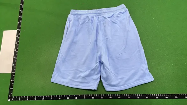 White Drawstring Sweat Shorts With Heart Print (Black) — warehouse QC photo 3