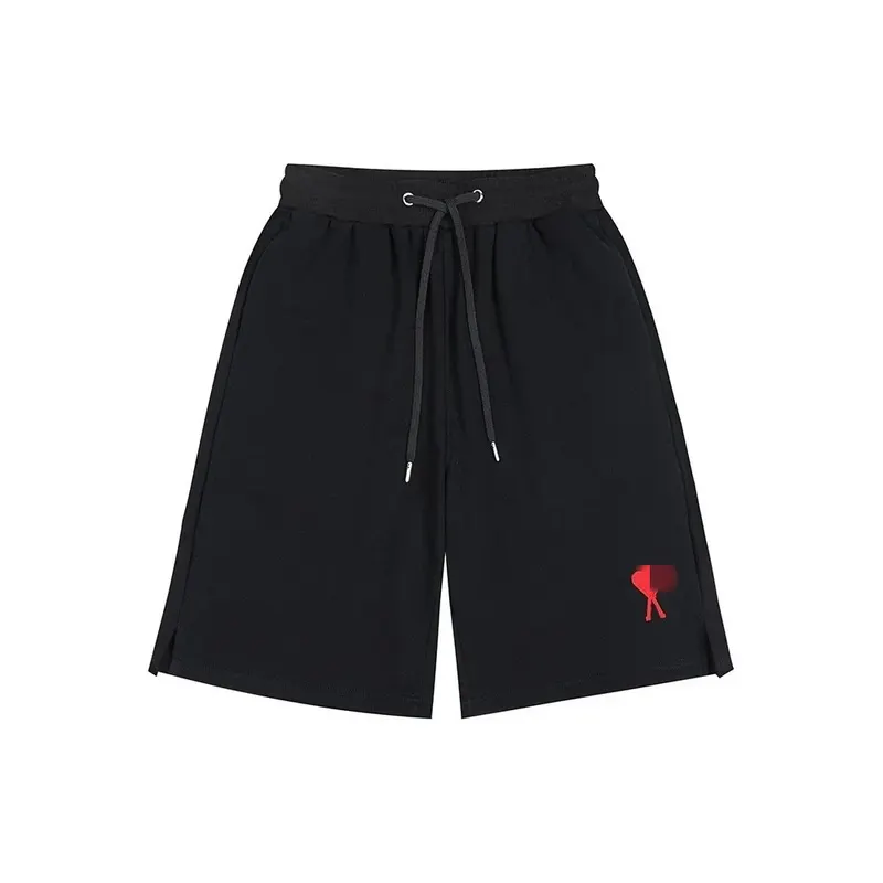 White Drawstring Sweat Shorts With Heart Print (Blue) — merchant catalogue photo