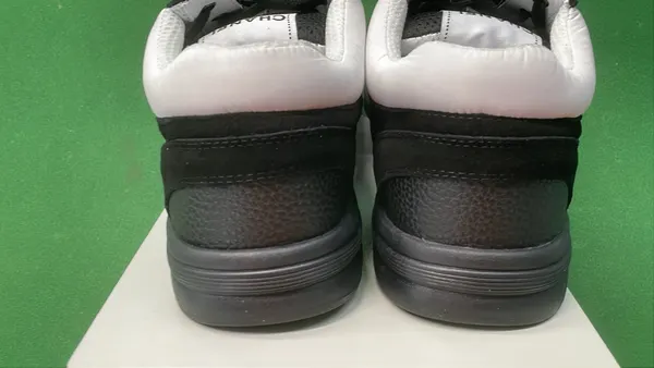 All-Black Suede And Mesh Low-Top Sneakers — warehouse QC photo 3
