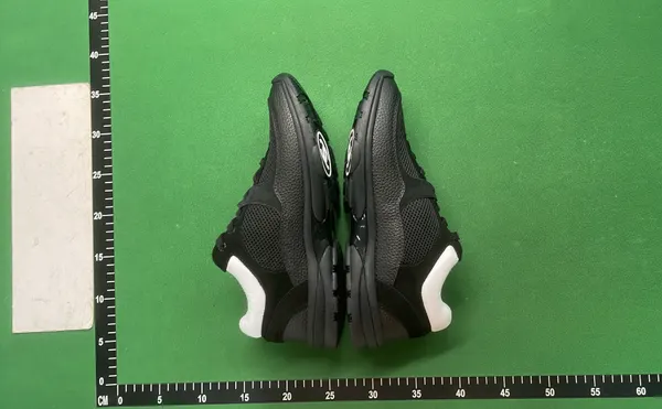 All-Black Suede And Mesh Low-Top Sneakers — warehouse QC photo 4