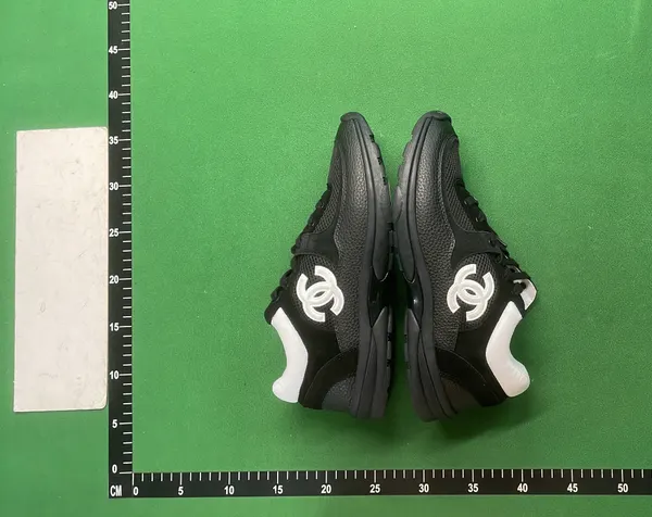 All-Black Suede And Mesh Low-Top Sneakers — warehouse QC photo 5