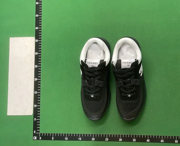 All-Black Suede And Mesh Low-Top Sneakers — warehouse QC photo 6