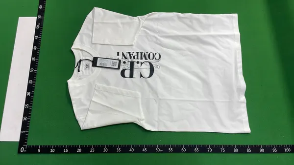 Short Sleeve T-Shirt With Graphic Chest Print (White) — warehouse QC photo 2