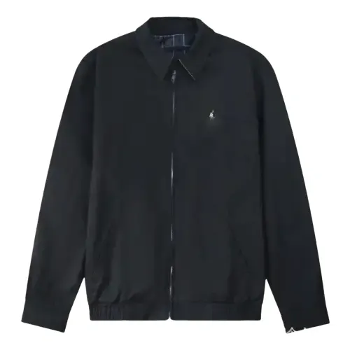 Khaki Collared Zip-Up Jacket With Plaid Lining — merchant catalogue photo