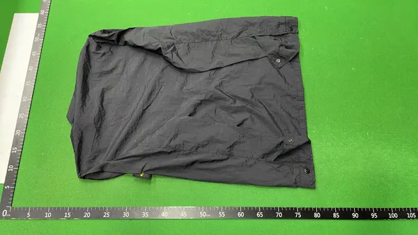 Black Crinkle Nylon Zip Overshirt Jacket — warehouse QC photo 3
