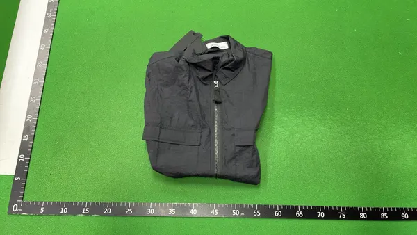 Black Crinkle Nylon Zip Overshirt Jacket — warehouse QC photo 4