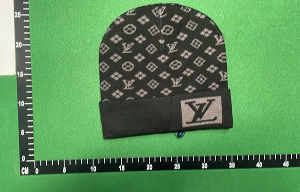 Allover Print Cuffed Knit Beanie — warehouse QC photo 1