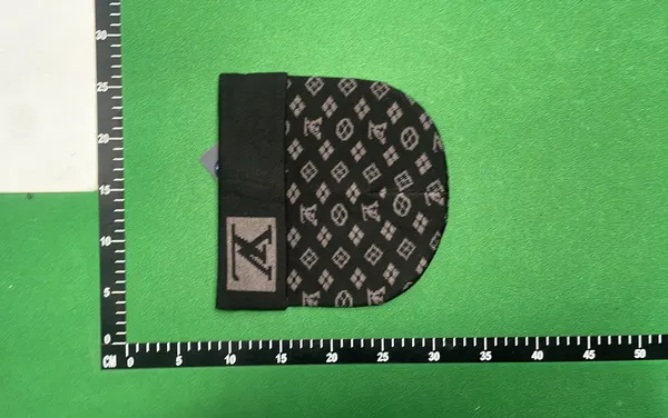 Allover Print Cuffed Knit Beanie — warehouse QC photo 2